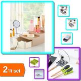 Compact Çekmeceli Standlı Makyaj Organizeri + Kepçe Kaşık Altlığı Kapak Tutucu - 2Li Set Y9z3g0