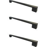 Compact Köprü Kulp 224 mm Siyah Alüminyum Mobilya Kulpu – Dolap Çekmece Kapak Kolu Modern Tasarım - 3 Adet