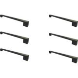 Compact Köprü Kulp 224 mm Siyah Alüminyum Mobilya Kulpu – Dolap Çekmece Kapak Kolu Modern Tasarım - 6 Adet