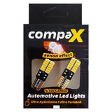 Compax Led Ampul Turuncu Dipsiz T10 Park Ampulü 12v 24 Ledli Canbuslu 2 Adet