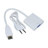 Compaxe HDMI To VGA Çevirici Beyaz Renk HDMI Bağlantılı Cihazlar İçin Uyumlu