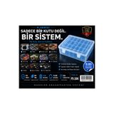 COMPAXE P-SERİSİ 24 lü Plastik Şeffaf Mavi Kutu Seti 24 Küçük 1 Büyük Modüler Saklama, Organizer, Ambalaj Sistemi