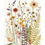 Composition book: Pressed Wildflowers Notebook | College Ruled | Elegant Journal with Botanical Ferns and Flower Design | 7.5 x 9.25 in, 100 Pages