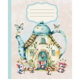 Composition Notebook: 110 Writing Pages, College-Ruled, Cute Mouse and Teapot Cover Illustration