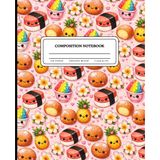 Composition Notebook College Ruled: Cute Hawaii Snacks Aesthetic – Adorable Local Hawaii Snacks Theme with Malasadas, Pineapple, Plumerias, Musubi & Shave Ice