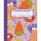 Composition Notebook College Ruled: Retro Psychedelic Strawberry & Lips Cover | 120 Pages | 7.5 x 9.25 in: Cute Aesthetic Journal for Girls, School, College or Office| Soft matte finish
