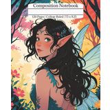 Composition notebook: Cute Fairy in Nature | College Ruled Notebook, 7.5 x 9.25, 120 Pages, For kids, teens, and adults