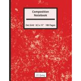 Composition Notebook: Red Marbled | Dot Grid | 100 Pages | 8.5 x 11 inches | Matte Cover | Paperback