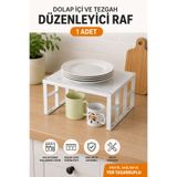 Comprox 1 Adet Dolap İçi Düzenleyici Raf Tabak Bardak Rafı Metal Raf Org-01