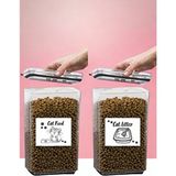 Comprox 2 Adet 2,9lt + 2,9lt Kedi Köpek Kuru Mama Kum Saklama Kabı Kutusu Seti - Beyaz