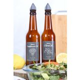 Comprox 2 Adet Masa Üstü Yağlık Yağdanlık 330ML Cam Retro Damlatmaz Yağlık Takımı ,pratik Yağdanlık