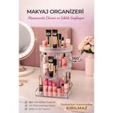 Comprox 360 Derece Dönen Akrilik Makyaj ve Takı Organizeri – 24 Bölmeli Kozmetik Kutusu – Şeffaf Kırılmaz