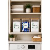 Comprox Banyo Saklama Kabı Dikdörtgen 2,9 LT 3’lü Set Tablet & Deterjan Kabı Ahşap Vakum Kapaklı