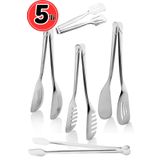 Comprox Paslanmaz Çelik Lüx 5'lİ Maşa Servis Seti Pasta, salata, makarna, ızgara, şekerlik Maşa Servis Seti