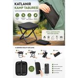 Comprox Siyah 1 Adet Kamp Sandalyesi Taburesi Koldan Askılı Elde Kolay Taşınabilir Katlamalı Yer Kaplamayan Çanta Olabilen
