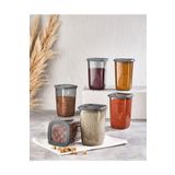 Comprox Vip Ahmet 6'lı 1200ml Set Füme Kumsal Kare Saklama Kabı Seti Erzak Saklama Kabı Kavanoz