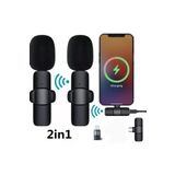comse 2 In 1 Iphone Ve Type C Uyumlu Ikili Kablosuz Yaka Mikrofonu K9 Lightnıng Youtube Facebook Tiktok