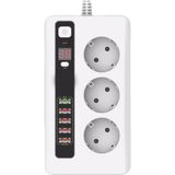 Comse 5 USB Portlu Akıllı Zaman Ayarlı On/off Düğmeli 2 Metre Uzatma Kablolu 3'lü Priz Beyaz