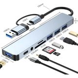 Comse 8 In 1 USB Type-C USB 2.0/3.0 Audio 3.5 Tf Sd Çevirici Adaptör Çok Portlu Çoklayıcı USB Hub