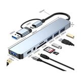 Comse Macbook Pro Air Uyumlu USB Type-C Hub Dönüştürücü Çevirici USB Sd aux 8 Girişli