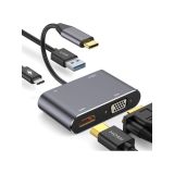 COMSE Macbook Uyumlu Type-c 4k Ultra Hd 1080p Hdmı Vga Pd Şarj Usb 3.0 4 in1 Çevirici Hub Adaptör