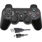 Comse PS3 Dualshock 3 Kablosuz Oyun Kolu Siyah Plastik Aksesuar Şarj Kablosu ile