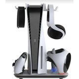 Comse Ps5 Ps5 Slim Pro Vr2 Gözlük Uyumlu Konsol Soğutma Fanlı Şarj Standı ve Oyun Kolu Şarj Istasyonu 3550