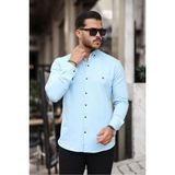 Comstar Düz Çıtçıtlı Kışlık Gömlek - Bebe Mavisi - 2XL