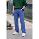 Comstar Erkek %100 Pamuk Mavi Bol Paça Baggy Pantolon - 29