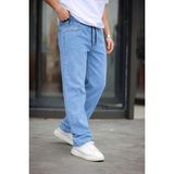Comstar Erkek Baggy Rahat Kalıp Bel Lastikli Pantolon - Buz - 31