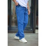 Comstar Erkek Baggy Rahat Kalıp Bel Lastikli Pantolon - Mavi - 38