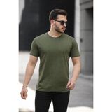 Comstar Erkek Basic Bisiklet Yaka Kısa Kollu Dar Haki Tişört - 5XL