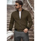 Comstar Erkek Basic Dar Kalıp Haki Nubuk Ceket - 3XL