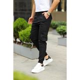 Comstar Erkek Bel Kemerli Körüklü Jogger Paça Lastikli Pantolon - 29 - Siyah