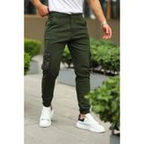 Comstar Erkek Bel Kemerli Körüklü Jogger Paça Lastikli Pantolon - 30 - Haki