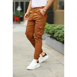 Comstar Erkek Bel Kemerli Körüklü Jogger Paça Lastikli Pantolon - 32 - Camel