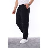 comstar Erkek Beli Lastikli Bol Siyah Keten Baggy Pantolon