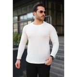 Comstar Erkek Beyaz Bisiklet Yaka Slim Fit Trend Kazak - Modern Günlük Tarz - XL