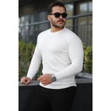 Comstar Erkek Bisiklet Yaka Uzun Kollu Beyaz Triko Kazak - 2XL