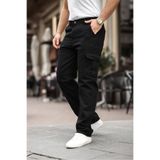 comstar Erkek Bol Paça Kargo Cepli Siyah Baggy Pantolon