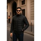 Comstar Erkek Comfort Fermuarlı Günlük Kışlık Siyah Şişme Mont - 2XL