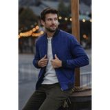 Comstar Erkek Comfort Fit Basic Lacivert Süet Nubuk Ceket - 3XL