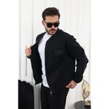 Comstar Erkek Fermuarlı Bomber Kot Ceket - 2XL - Siyah