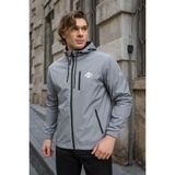 Comstar Erkek Gri Rüzgarlık & Yağmurluk Astarlı Bol Cepli Spor Tasarım Hafif Yapı - 3XL
