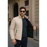 Comstar Erkek Günlük Comfort Krem Şişme Mont - 4XL