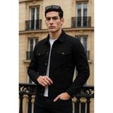 Comstar Erkek Günlük Mevsimlik Premium Trend Siyah Kot Ceket - XL