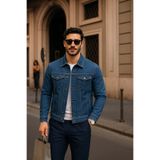 comstar Erkek Günlük Mevsimlik Slim Fit Trend K.Mavi Kot Ceket