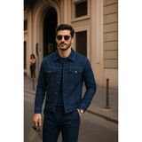 Comstar Erkek Günlük Mevsimlik Slim Fit Trend Lacivert Kot Ceket