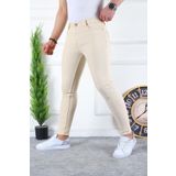 comstar Erkek Jeans Slim Fit Esnek Denim Krem Kot Pantolon