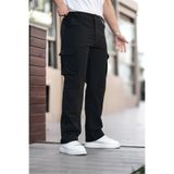 comstar Erkek Kargo Cep Bol Paça Siyah Baggy Taktik Pantolon
